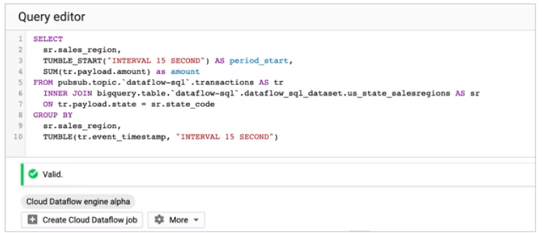 Dataflow SQL